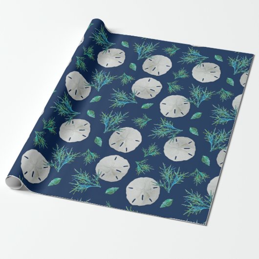 Sand Dollar Zee Coral Cadeaupapier (Uitgerold)