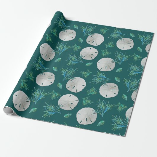 Sand Dollar Zee Coral Cadeaupapier (Uitgerold)