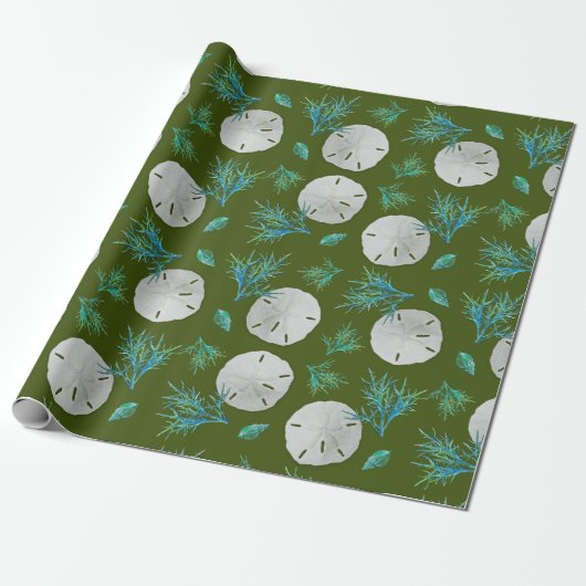 Sand Dollar Zee Coral Cadeaupapier (Uitgerold)