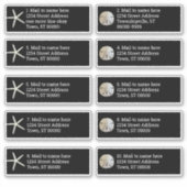 Sand Dollar Zee Stars Black Individuele mailing Sticker (Voorkant)