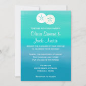 Sand Dollars Beach Ocean Wedding Invitation Kaart (Voorkant)