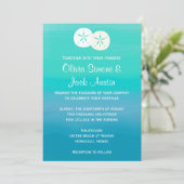 Sand Dollars Beach Ocean Wedding Invitation Kaart (Staand voorkant)