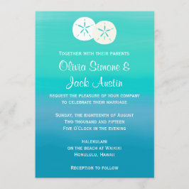 Sand Dollars Beach Ocean Wedding Invitation Kaart
