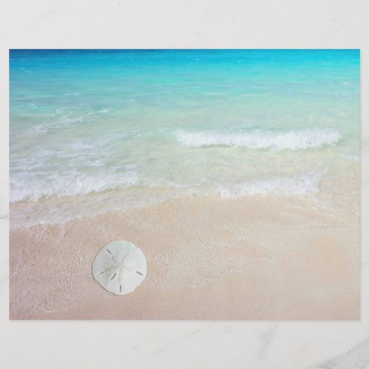 Sand Dollars Beach Scene Tri-Fold Wedding Programm (Achterkant)