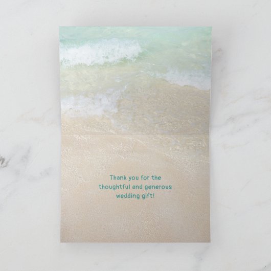 Sand Dollars Beach Scene Weddenschap Bedankt Kaart (Binnen)