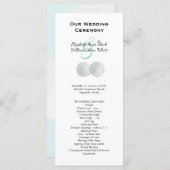 Sand Dollars Beach Wedding Tall Program Sjabloon (Voorkant / Achterkant)