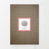 Sand Dollars & Burlap, Beach Baby shower Suite Drieluik Uitnodiging (Cover)