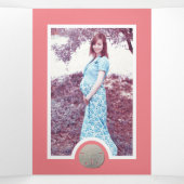 Sand Dollars & Burlap, Beach Baby shower Suite Drieluik Uitnodiging (Binnenkant midden)