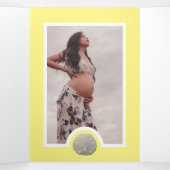 Sand Dollars & Burlap, Beach Baby shower Suite Drieluik Uitnodiging (Binnenkant midden)