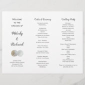 Sand Dollars Folded Big Wave Wedding Programme (Voorkant)
