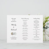 Sand Dollars Folded Big Wave Wedding Programme (Staand voorkant)