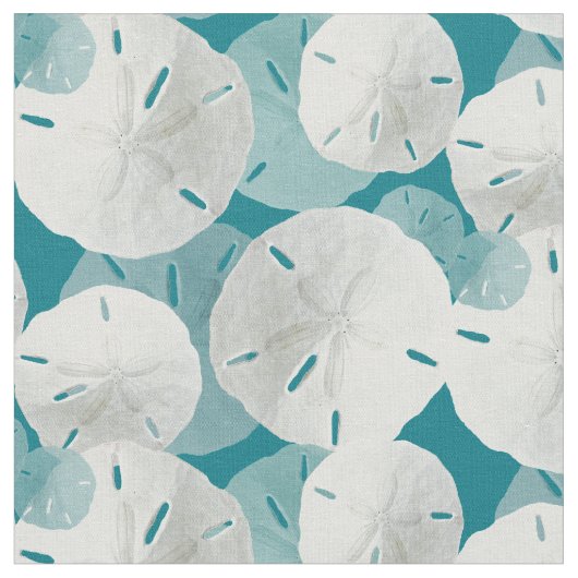 Sand Dollars Pattern Blue Stof (Close Up)