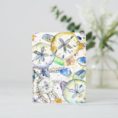 Sand Dollars Seashells Ocean Zee Treasures Briefkaart (Staand voorkant)