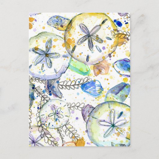 Sand Dollars Seashells Ocean Zee Treasures Briefkaart (Voorkant)