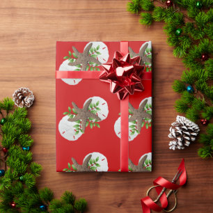 Sand Dollars Sestive Red Kerstmis Cadeaupapier