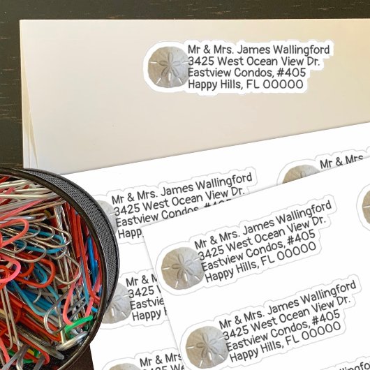 Sand Dollars Shaped Return Address Stickers