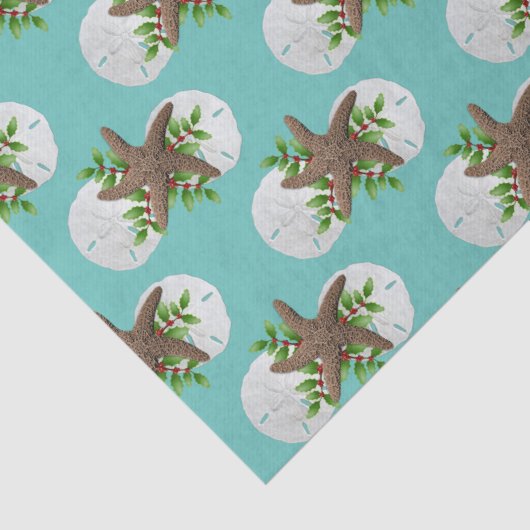 Sand Dollars Tropische kerstpatronen Tissuepapier (Detail)