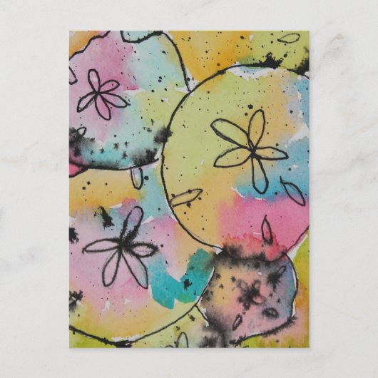 Sand Dollars Waterverf & Ink Painting Briefkaart (Voorkant)
