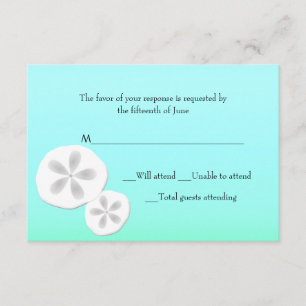 Sand Dollars Weddenschapkaart RSVP Kaartje
