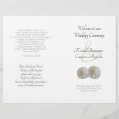 Sand Dollars Wedding Ceremony Folded Programme (Voorkant)