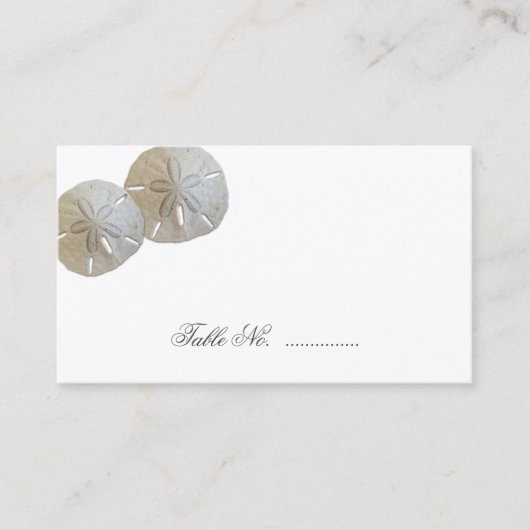 Sand Dollars Wedding Place Table Seating Kaarten Plaatskaartje (Voorkant)