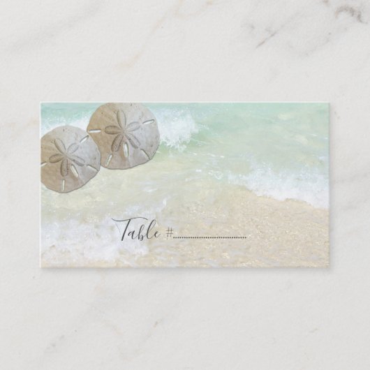 Sand Dollars Wedding Place Table Seating Kaarten Plaatskaartje (Voorkant)