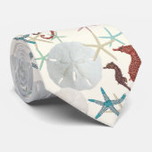 Sand Dollars Zee Horses Starfish Unisex Stropdas (Opgerold)