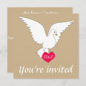 Sand Dove Wedding Invitation Kaart (Voorkant / Achterkant)