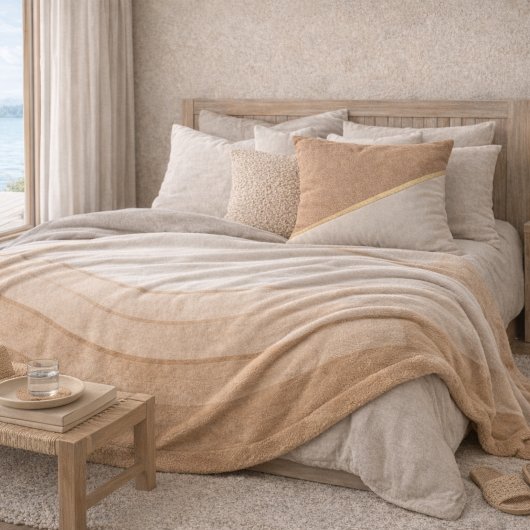 Sand Drift Gradient Sherpa Blanket Deken