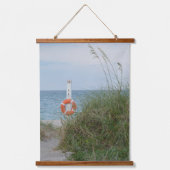 Sand Dune and Life Ring Seashore Fotografisch Hangend Wandkleed (Voorkant)