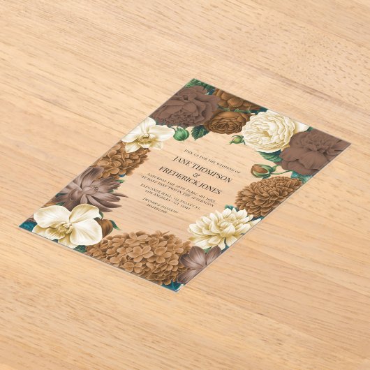 Sand Dune, Copper Glow & Hazelnut Cream Wedding Acryl Uitnodigingen (Laagn)