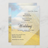 ** Sand Dune Pastel Beach Grass Wedding Kaart (Voorkant / Achterkant)