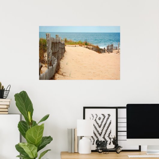 Sand Dune & Zee Fence Poster (Thuiskantoor)