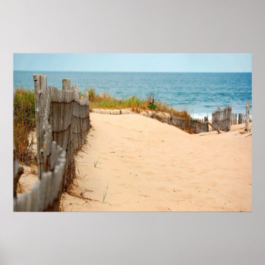 Sand Dune & Zee Fence Poster (Voorkant)