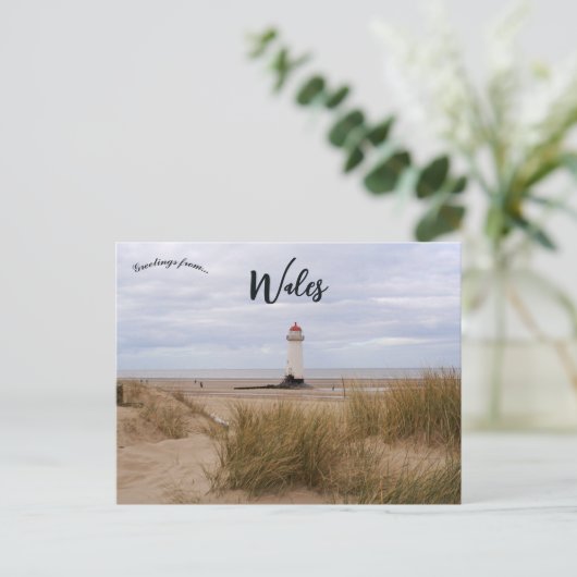 Sand Dunes and Talacre Lighthouse Wales Briefkaart (Staand voorkant)