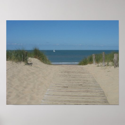 Sand Dunes Beach Wave Boat Photo Poster Print (Voorkant)