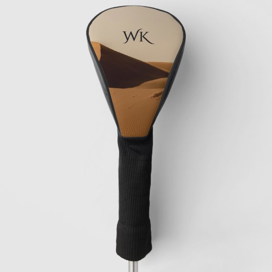 Sand Dunes Desert Landschap Monogram Golfheadcover (Voorkant)
