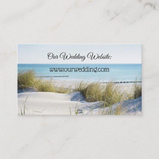 Sand Dunes en Beach Wedding Website Tussenvoegsel  Informatiekaartje (Voorkant)