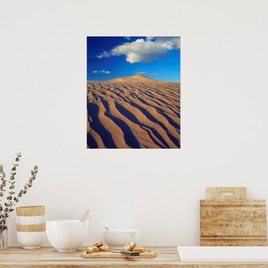 Sand Dunes en Clouds Poster (Keuken)