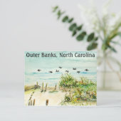 Sand Dunes en Seagulls Outer Banks North Carolina Briefkaart (Staand voorkant)