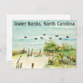 Sand Dunes en Seagulls Outer Banks North Carolina Briefkaart (Voorkant / Achterkant)