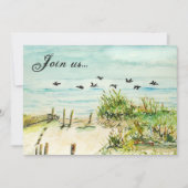 Sand Dunes en Seagulls Outer Banks North Carolina Kaart (Voorkant)