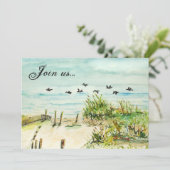 Sand Dunes en Seagulls Outer Banks North Carolina Kaart (Staand voorkant)