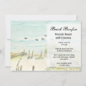 Sand Dunes en Seagulls Outer Banks North Carolina Kaart (Achterkant)