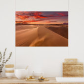 Sand Dunes in de woestijn bij Sunset Poster (Keuken)