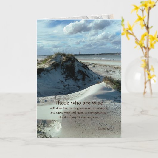 Sand Dunes Lighthouse Pastor Appreciation Kaart (Gele Bloem)