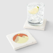 Sand Dunes Sunset Stone Coaster – Orange Sky Home  Stenen Onderzetter (Zijkant)