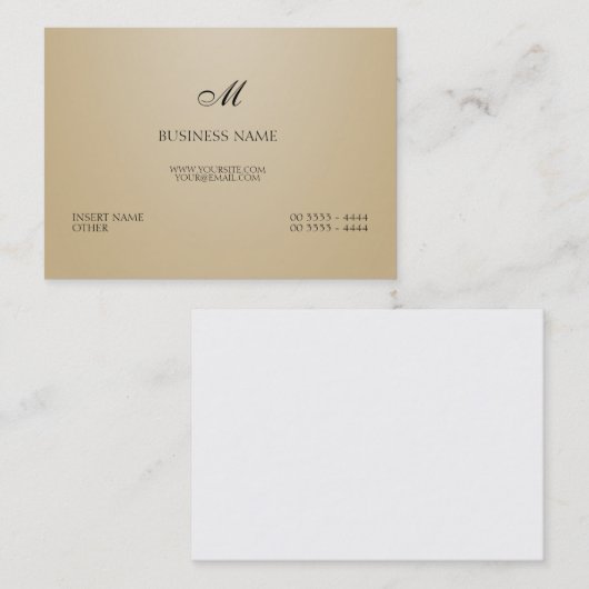 Sand Elegant en Monogram Visitekaartje (Voorkant / Achterkant)
