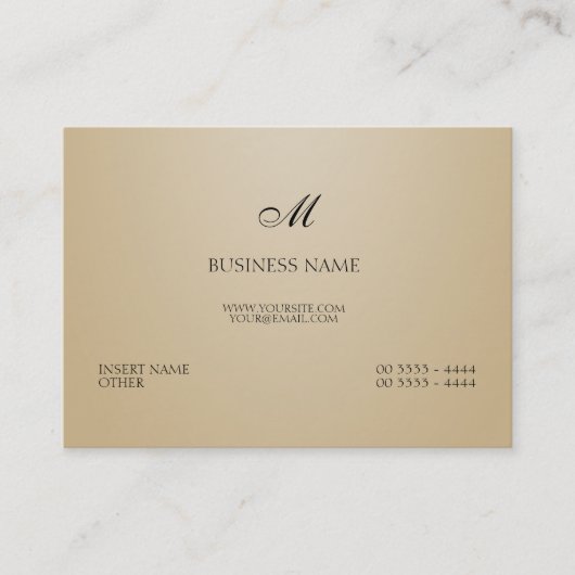 Sand Elegant en Monogram Visitekaartje (Voorkant)