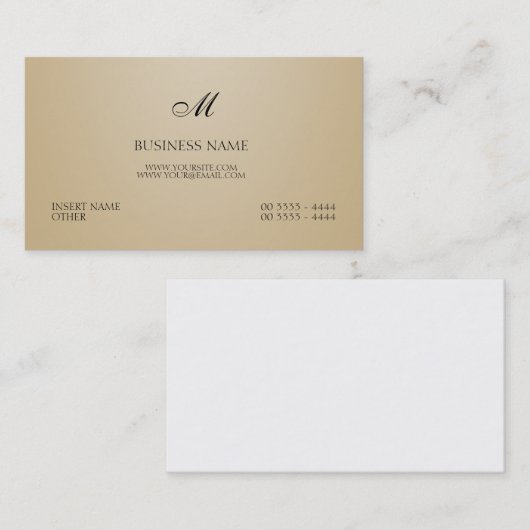 Sand Elegant en Monogram Visitekaartje (Voorkant / Achterkant)